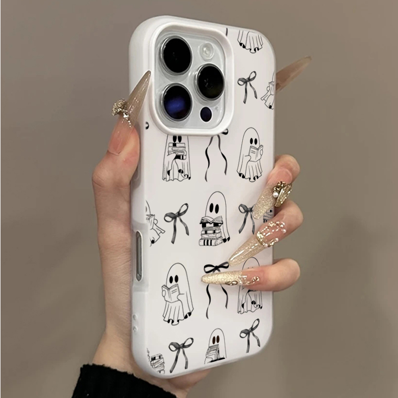 Apple Iphone 16 - Cute Halloween Book Ghost Bow Phone