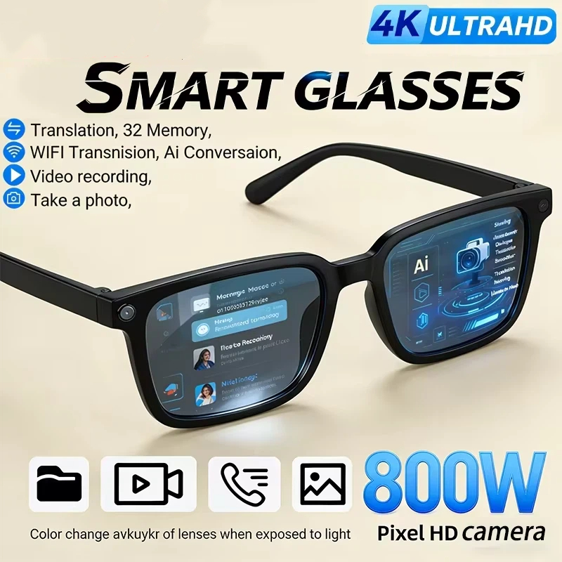 Smart Glasses Lens - AI Smart Glasses 8K HD Photochromic